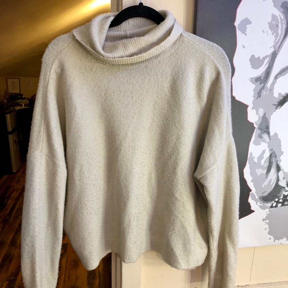 Skylar&Jade Fuzzy BackZip Turtleneck Sweater